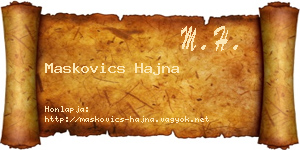 Maskovics Hajna névjegykártya